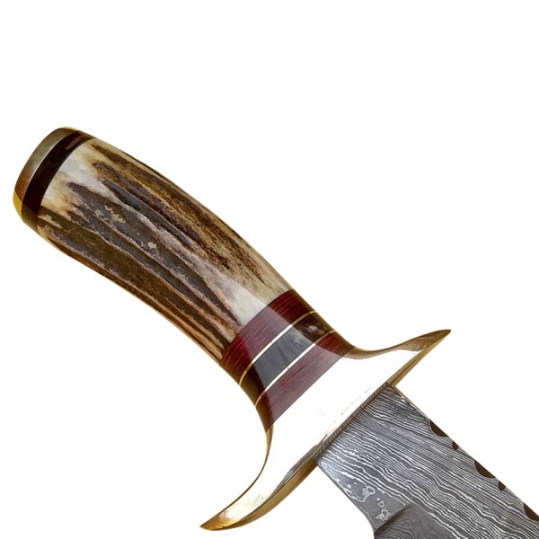 Damascus Bowies 12" - Model 2 (Stag Horn)