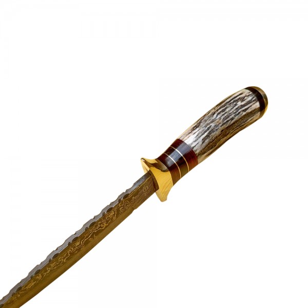 Damascus Bowies 12" - Model 2 (Stag Horn)