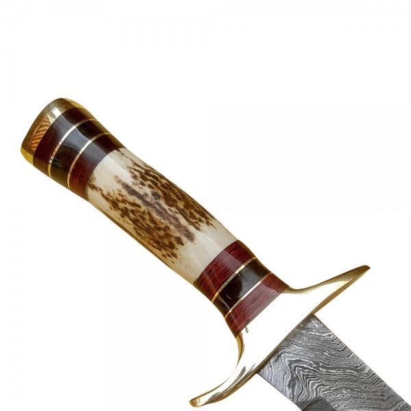 Damascus Bowies 12" - Model 3 (Stag Horn)