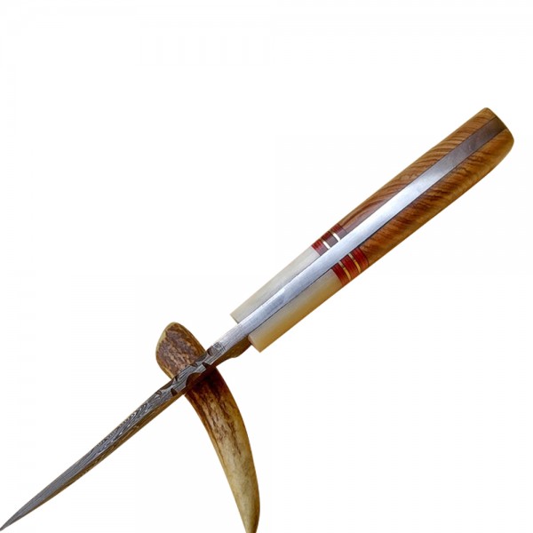 Damascus Skinner 8" - Model 4 (Wood and Bone)