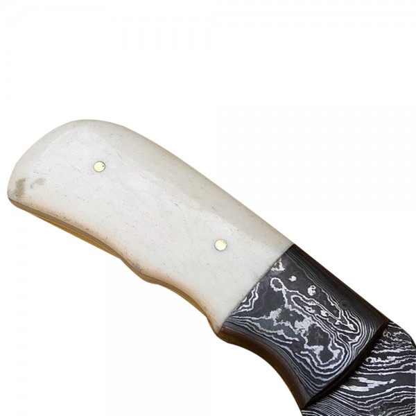 Damascus Skinner 9" - Model 10 (Camel Bone)