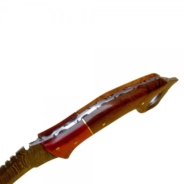 Damascus Karambit 11" - Model 2 (Rose Wood)