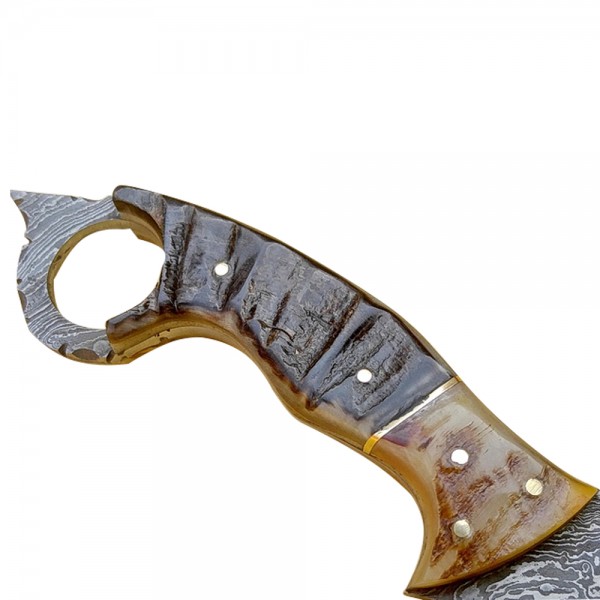 Damascus Karambit 11" - Model 1 (Ram Horn)