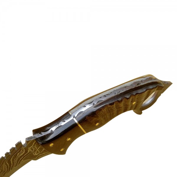 Damascus Karambit 11" - Model 3 (Ram Horn and Buffalo Horn)