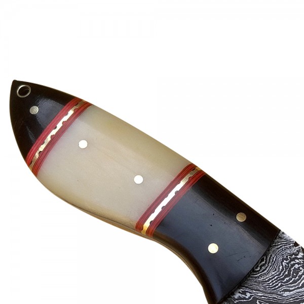 Damascus Skinner 8" - Model 2 (BONE and Horn)