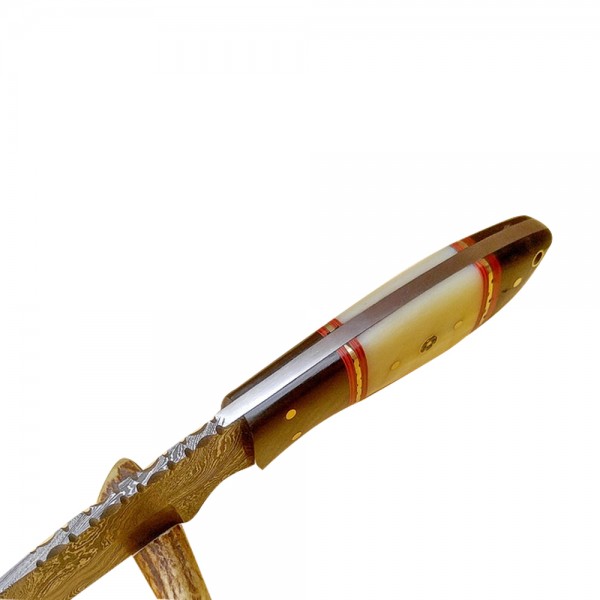 Damascus Skinner 8" - Model 2 (BONE and Horn)
