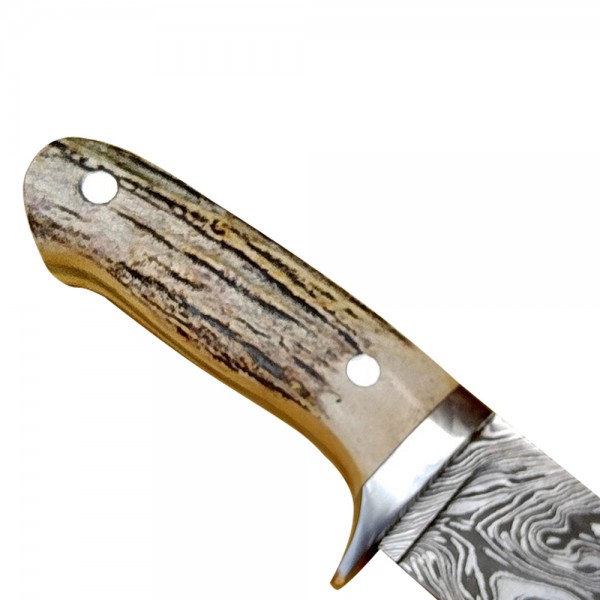 Damascus Skinner 9" - Model 2 (Stag Horn)