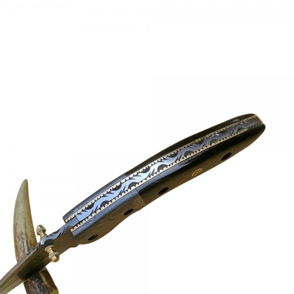 Damascus Folding 8" - Model 2 (Buffalo HORN)