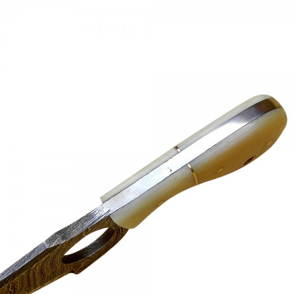 Damascus Skinner 7" - Model 1 (Camel Bone)