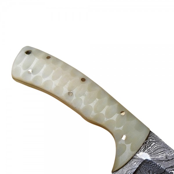 Damascus Skinner 7" - Model 3 (Camel Bone)