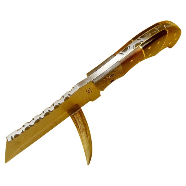 J2 Stainless Steel Cleaver 9" - Model 9 (BUFFALO HORN and ROSE WOOD)